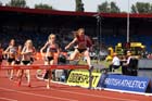 Lennie Waite leads the steeplechase at the Sainsbury's British Championships, Birmingham.
